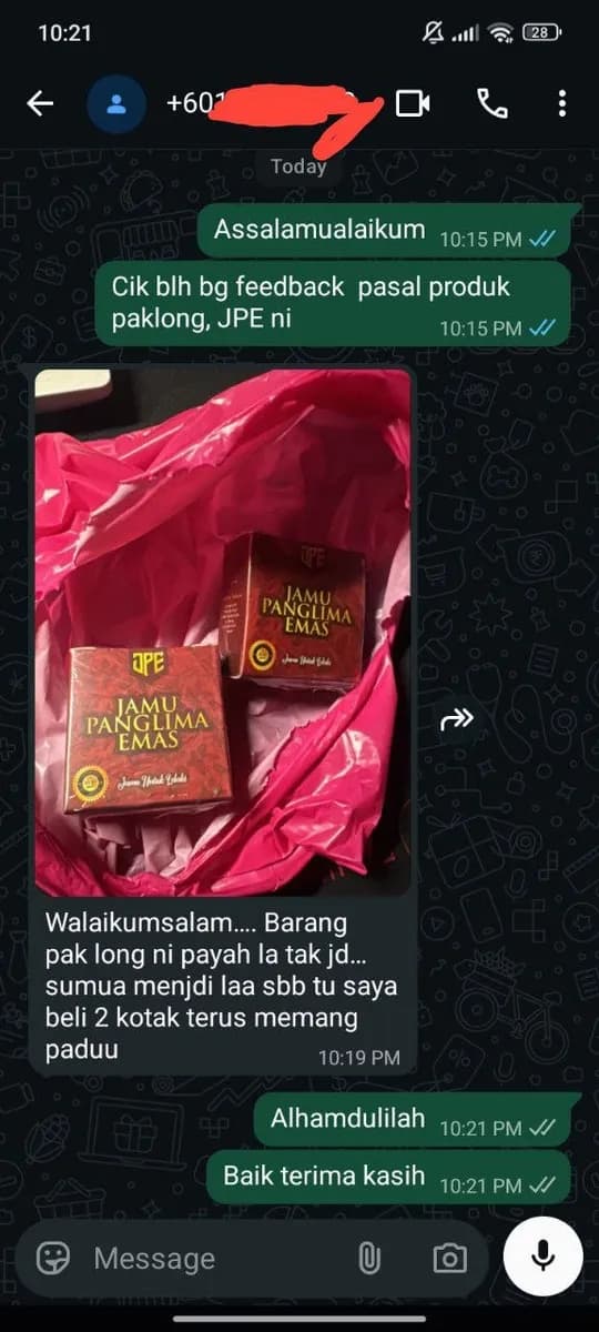 Testimoni pelanggan